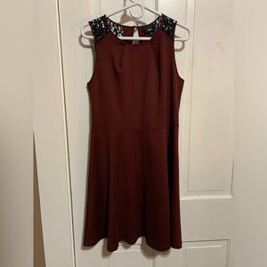 Burgundy and Black Lace Dress size M